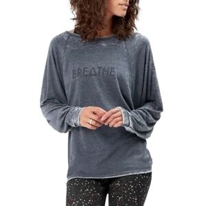 $80 Sweaty Betty Distressed Long Sleeve Top Sz L
